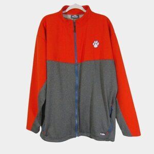 Neff Clemson Tigers Fleece Full Zip Jacket Orange Gray Mens Size XXL Embroidered